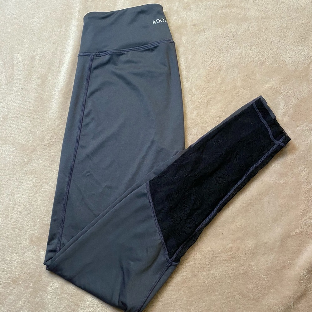 Grey/Black Lace Adore Me Leggings